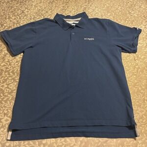 Columbia Sportswear PFG Polo Men's XL Navy Blue(B26)